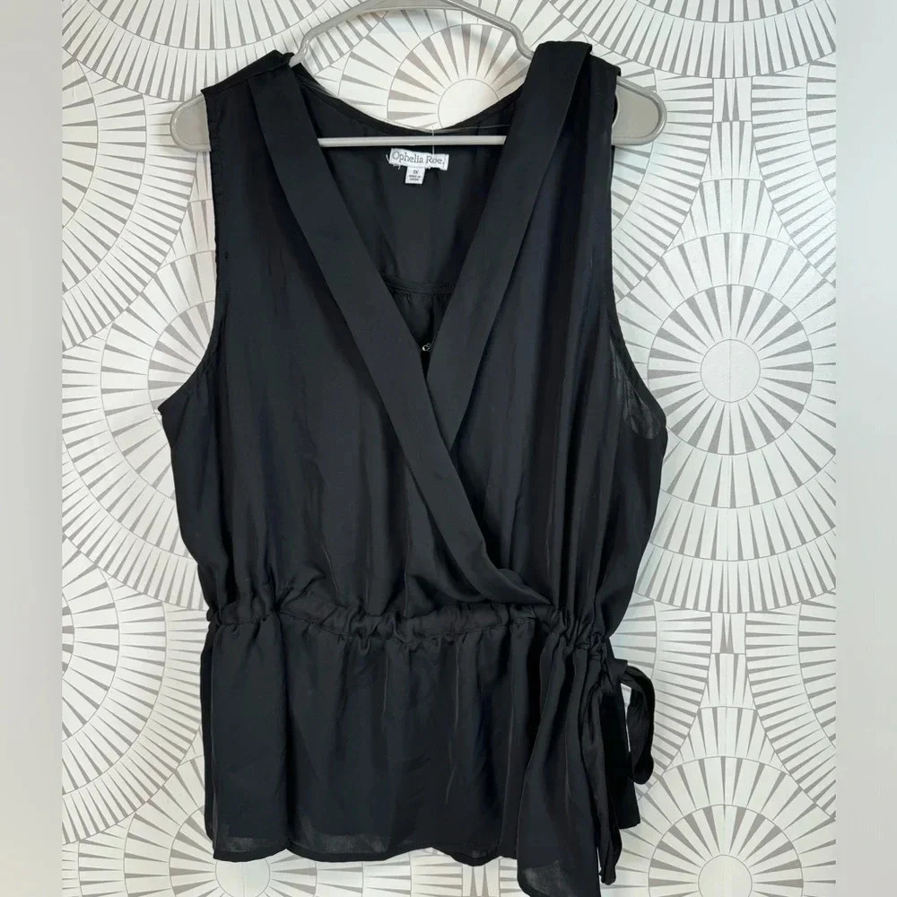 Ophelia Rose Women’s Black‎ Sleeveless Top 1X